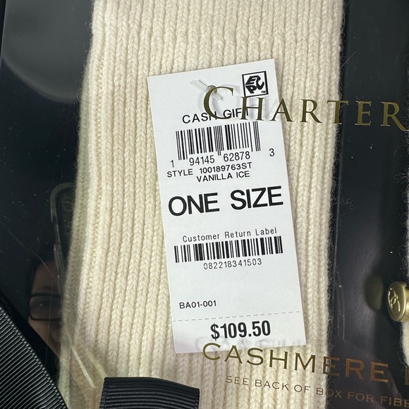 NEW Women's Boxed Charter Club Cashmere Sleep Set Mask & Socks Vanilla Ice NWT - Picture 4 of 5